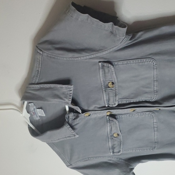 Vineyard Vines Utility Cotton Viscose Spandex Mini Dress Size 2 Chest Pockets - Picture 2 of 12